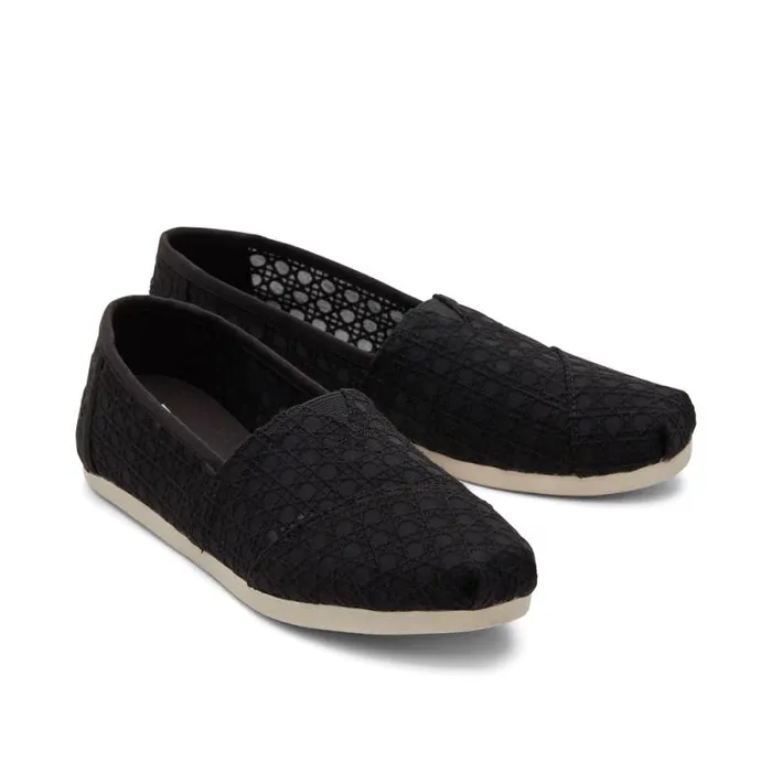 Toms TOMS Classics Alpargata Cloudbound Black Basket Weave Lace 8211 Women
