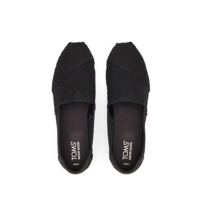 Toms TOMS Classics Alpargata Cloudbound Black Basket Weave Lace 8211 Women