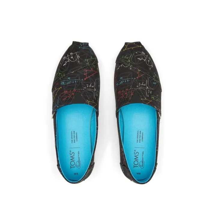 Toms TOMS Classics Alpargata Cloudbound Black With Math Print 8211 Women Toms TOMS Classics Alpargata Cloudbound Black With Math Print 8211 Women