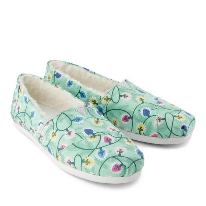 Toms TOMS Classics Alpargata Cloudbound Cozy Wintergreen Glow In The Dark Tree Lights 8211 Women
