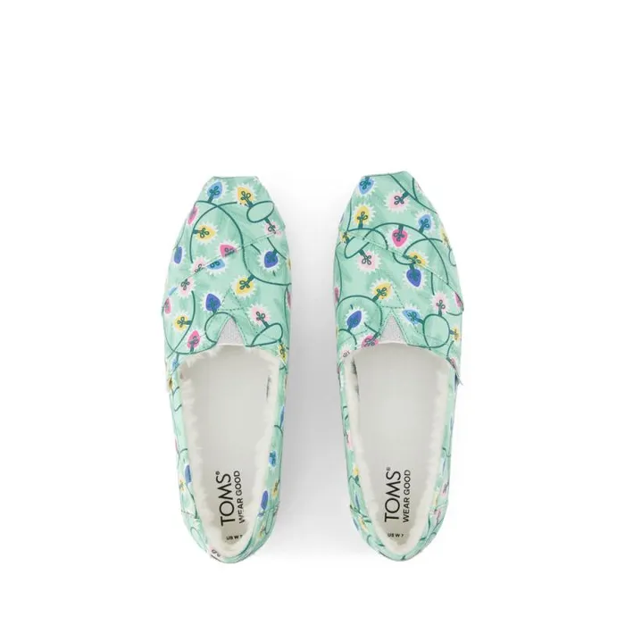 Toms TOMS Classics Alpargata Cloudbound Cozy Wintergreen Glow In The Dark Tree Lights 8211 Women