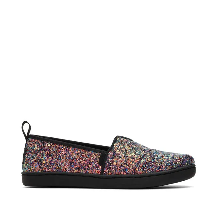 Toms TOMS Classics Alpargata Kids Shoe Black Chunky Glitter 8211 KidsWomen
