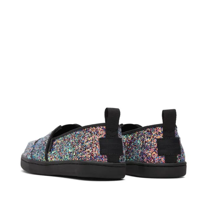 Toms TOMS Classics Alpargata Kids Shoe Black Chunky Glitter 8211 KidsWomen