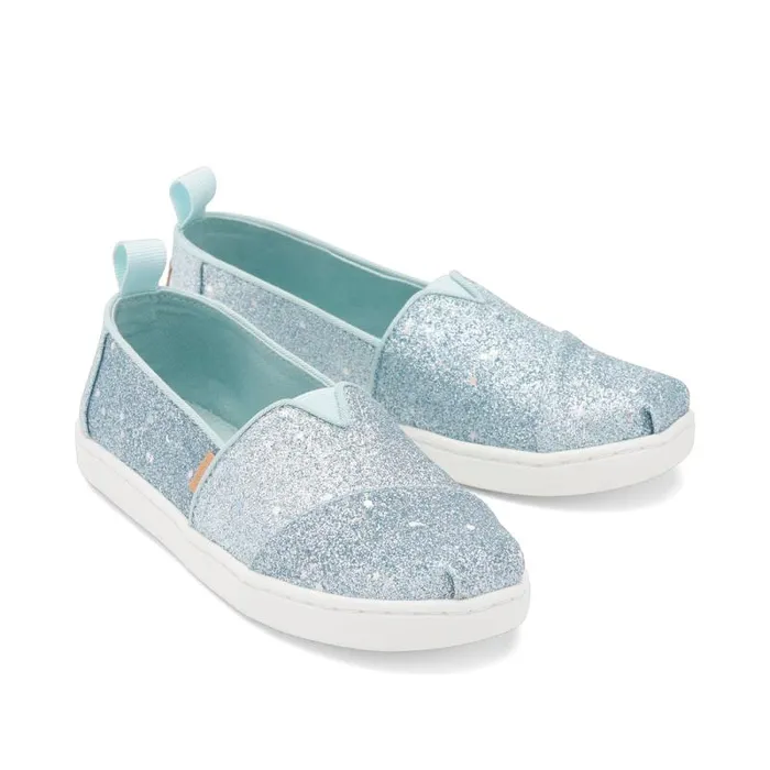 Toms TOMS Classics Alpargata Kids Shoe Cosmic Mint Glitter 8211 KidsWomen