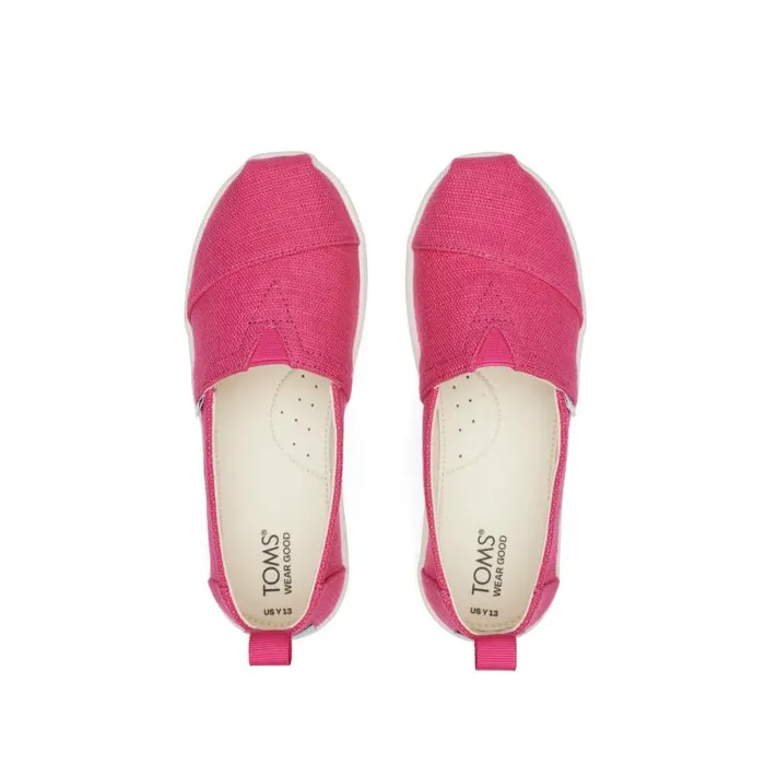 Toms TOMS Classics Alpargata Kids Shoe Pink Heritage Canvas 8211 KidsWomen Toms TOMS Classics Alpargata Kids Shoe Pink Heritage Canvas 8211 KidsWomen