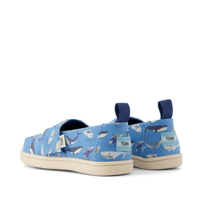 Toms TOMS Classics Alpargata Toddler Shoe Blue Glow In The Dark Whales 8211 KidsWomen