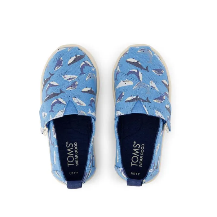 Toms TOMS Classics Alpargata Toddler Shoe Blue Glow In The Dark Whales 8211 KidsWomen