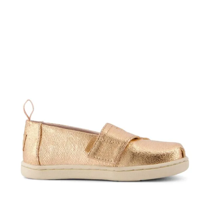 Toms TOMS Classics Alpargata Toddler Shoe Rose Gold Metallic Herringbone 8211 KidsWomen