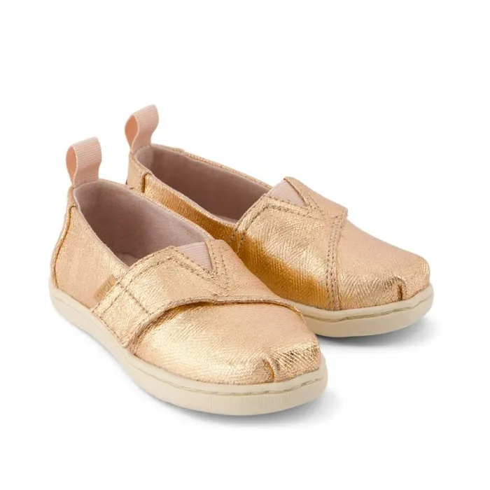 Toms TOMS Classics Alpargata Toddler Shoe Rose Gold Metallic Herringbone 8211 KidsWomen Toms TOMS Classics Alpargata Toddler Shoe Rose Gold Metallic Herringbone 8211 KidsWomen
