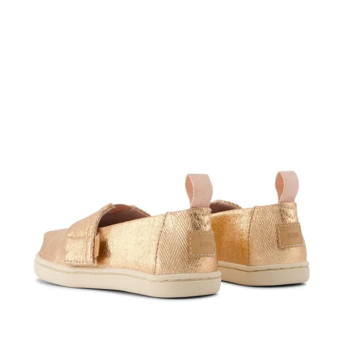Toms TOMS Classics Alpargata Toddler Shoe Rose Gold Metallic Herringbone 8211 KidsWomen Toms TOMS Classics Alpargata Toddler Shoe Rose Gold Metallic Herringbone 8211 KidsWomen