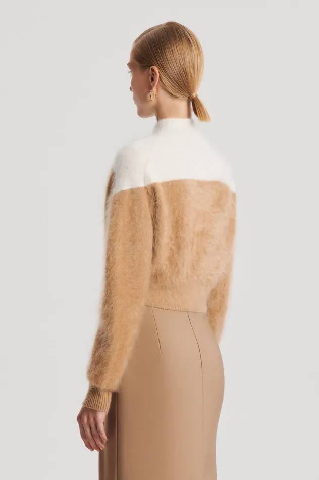 Tops CASHMERE BRUSHED CARDIGAN CAMELCREAM 8211 Scanlan Theodore Women Tops CASHMERE BRUSHED CARDIGAN CAMELCREAM 8211 Scanlan Theodore Women