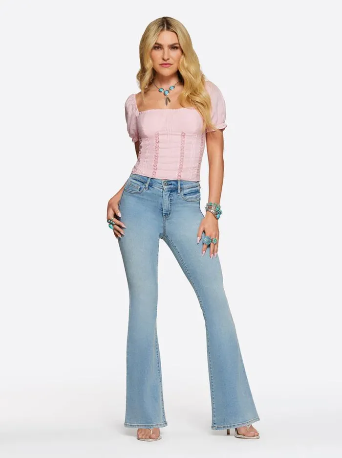 Tops Clothing Jessica Simpson Aubrey Top In Pink Dolphin