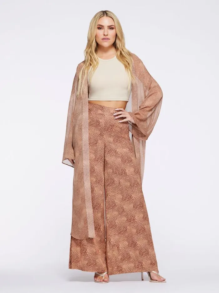 Tops Clothing Jessica Simpson Blaine Kimono In Winding Leopard