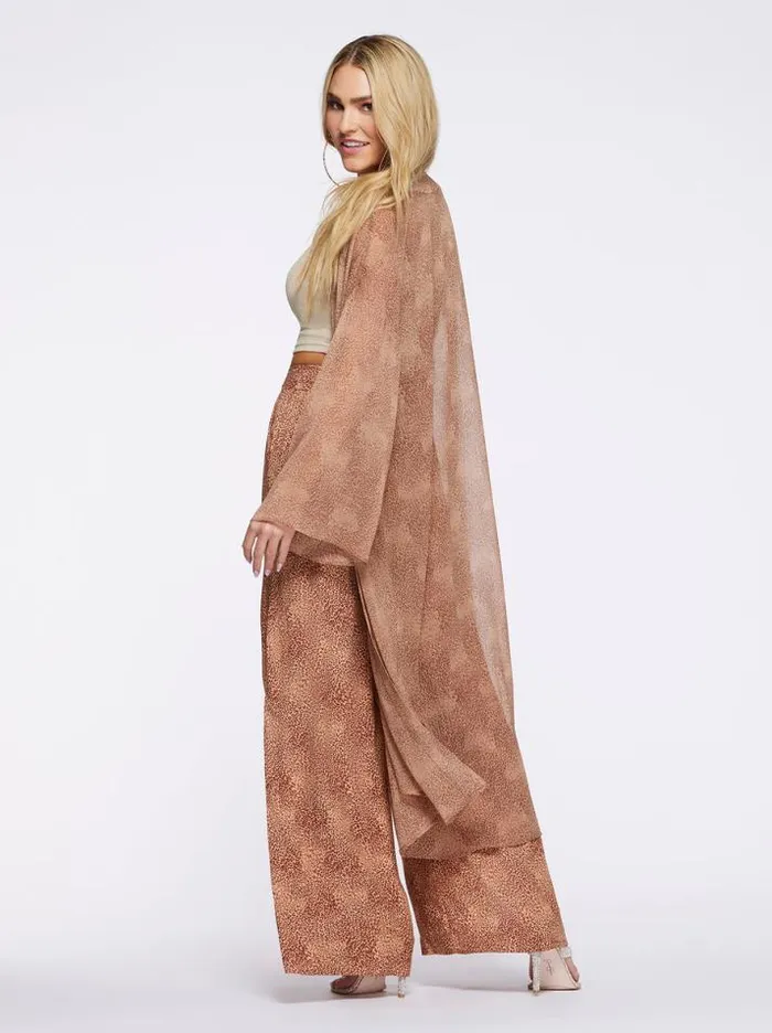 Tops Clothing Jessica Simpson Blaine Kimono In Winding Leopard
