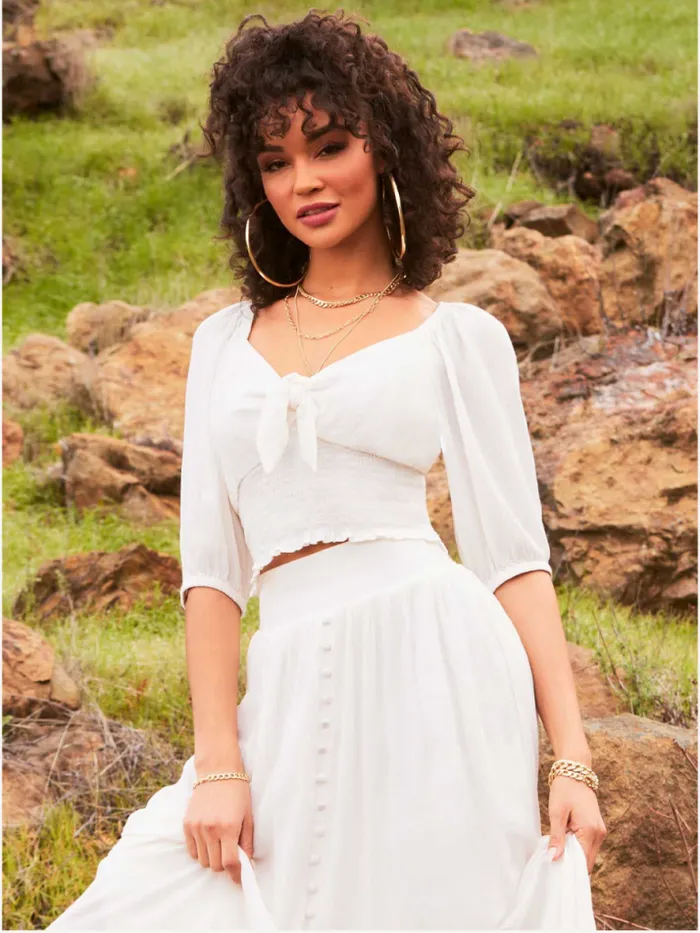 Tops Clothing Jessica Simpson Carey Top In Gardenia