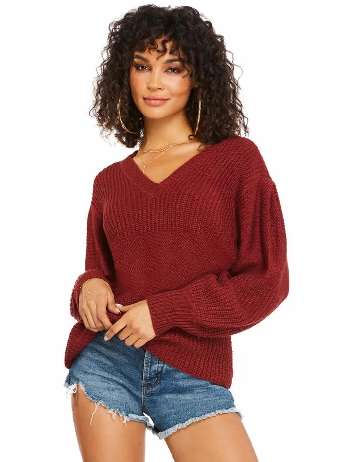 Tops Clothing Jessica Simpson Elmira Sweater In Russet Brown