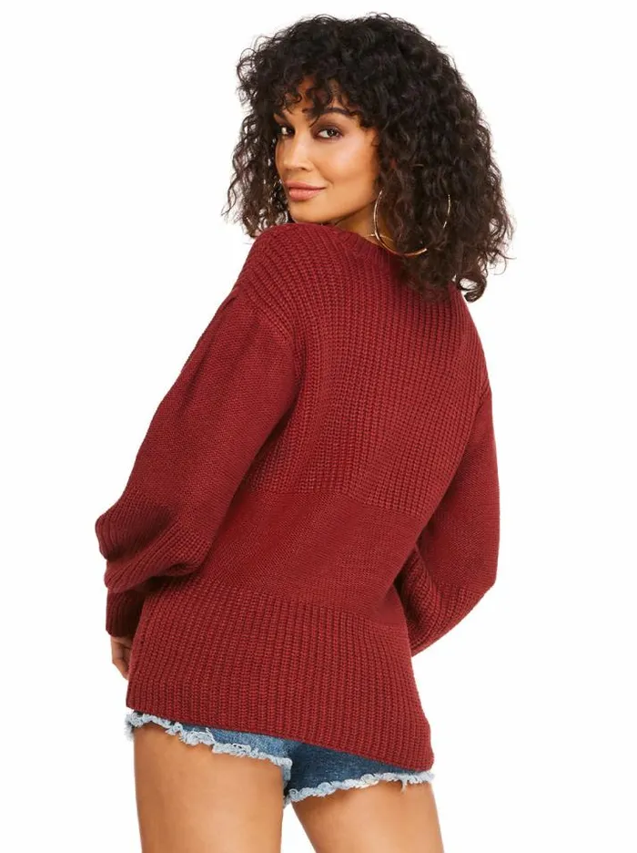 Tops Clothing Jessica Simpson Elmira Sweater In Russet Brown