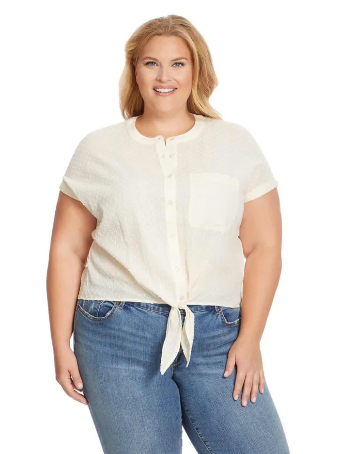 Tops Clothing Jessica Simpson Louelle Blouse In Parchment