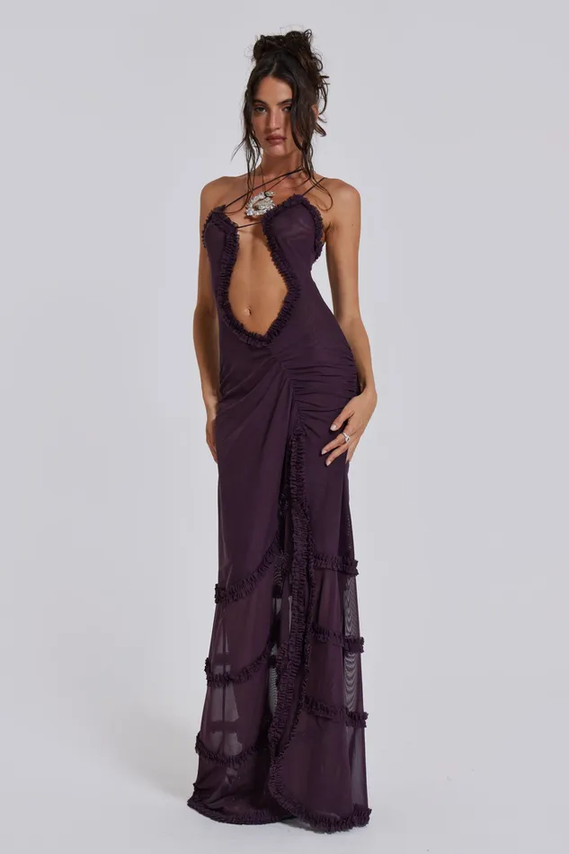 Tops Jaded London Women Shop Fatale Maxi Dress in Dusk