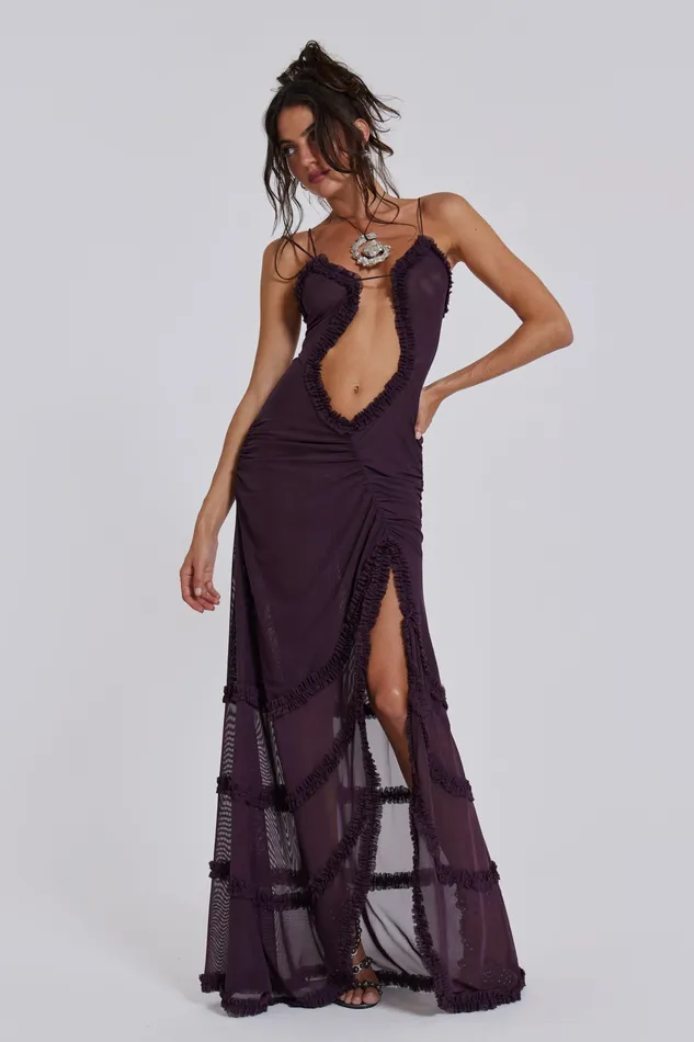 Tops Jaded London Women Shop Fatale Maxi Dress in Dusk