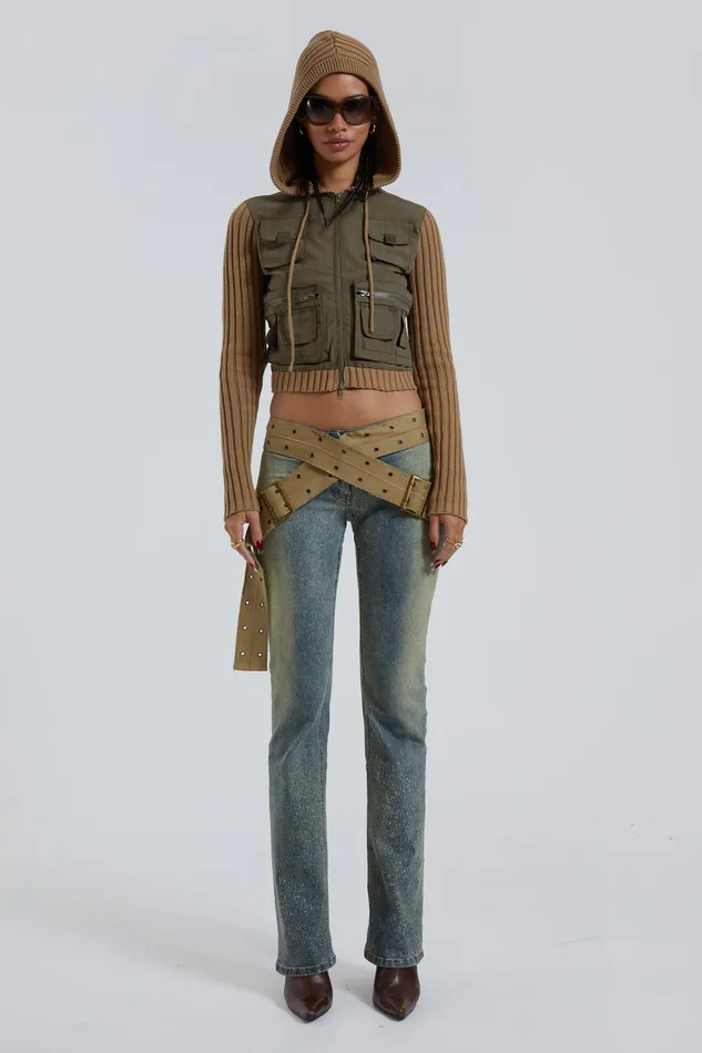 Tops Jaded London Women Shop Strap Up Stonewash Jeans