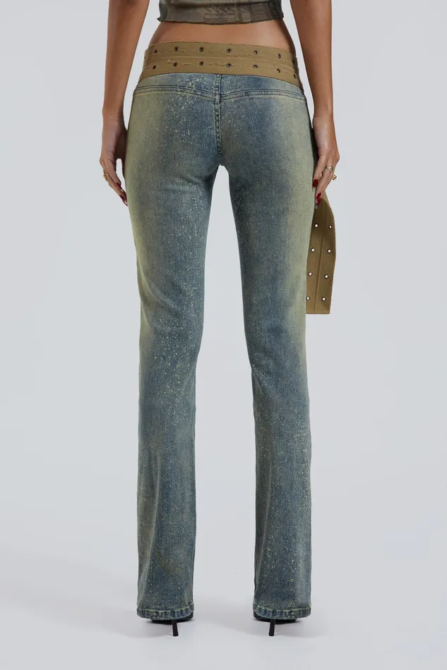 Tops Jaded London Women Shop Strap Up Stonewash Jeans