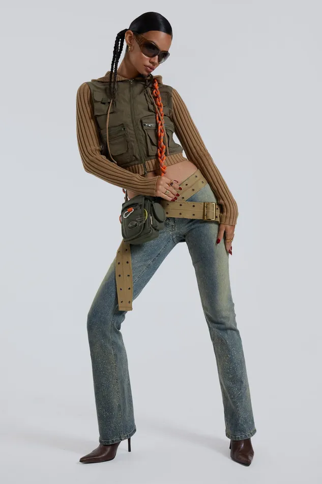Tops Jaded London Women Shop Strap Up Stonewash Jeans