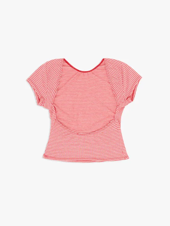 Tops Lisa Says Gah Women Rowan Tee Pomodoro Gingham