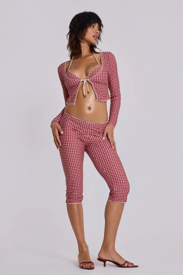 Tops Shop Freda Gingham Swim Cardigan Top 8211 Jaded London Women
