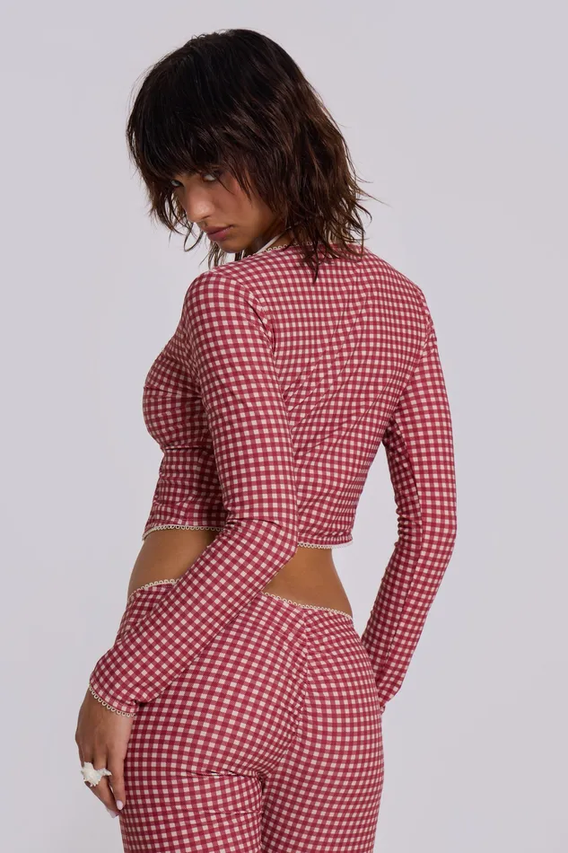 Tops Shop Freda Gingham Swim Cardigan Top 8211 Jaded London Women