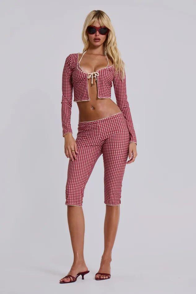 Tops Shop Freda Gingham Swim Cardigan Top 8211 Jaded London Women