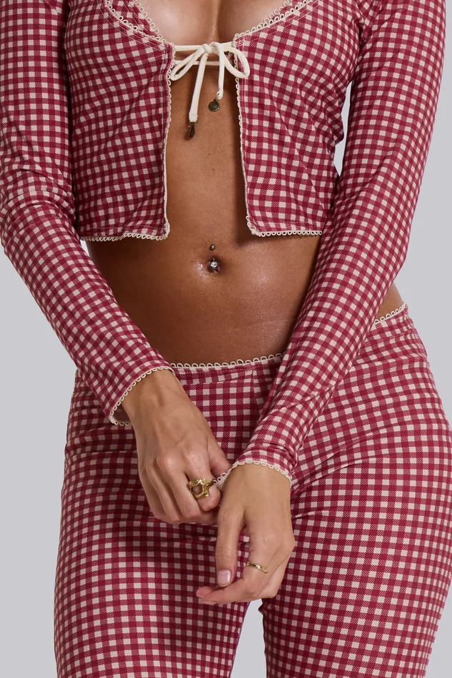 Tops Shop Freda Gingham Swim Cardigan Top 8211 Jaded London Women