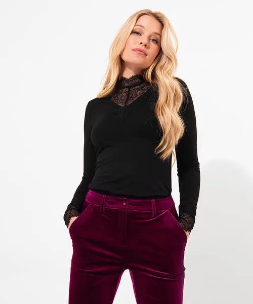 Tops Tunics and Blouses Apparel Darcie Lace High Neck Top Black Joebrowns