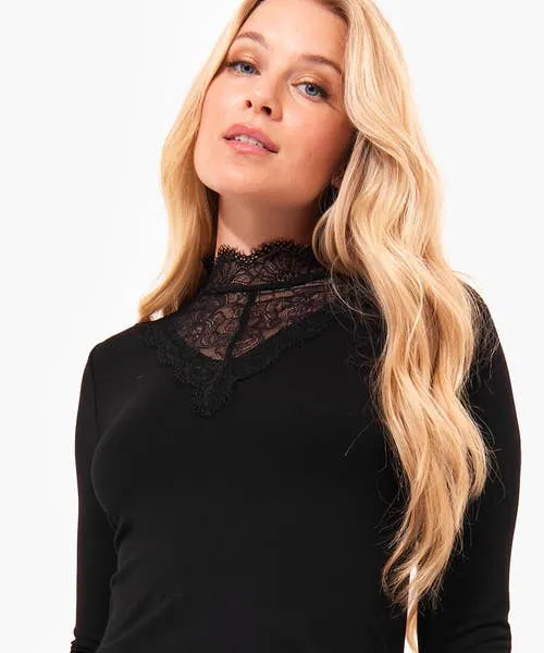 Tops Tunics and Blouses Apparel Darcie Lace High Neck Top Black Joebrowns Tops Tunics and Blouses Apparel Darcie Lace High Neck Top Black Joebrowns