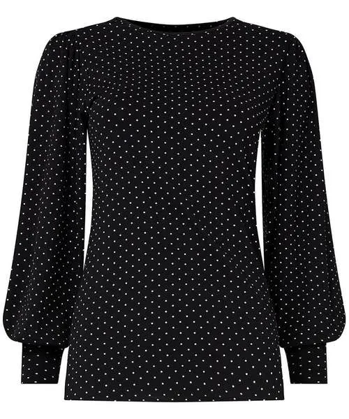 Tops Tunics and Blouses Apparel Joebrowns Perfectly Polka Dot Jersey Top Black Tops Tunics and Blouses Apparel Joebrowns Perfectly Polka Dot Jersey Top Black