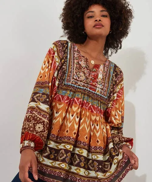 Tops Tunics and Blouses Beautiful Boho Blouse Burnt Orange Joebrowns Apparel