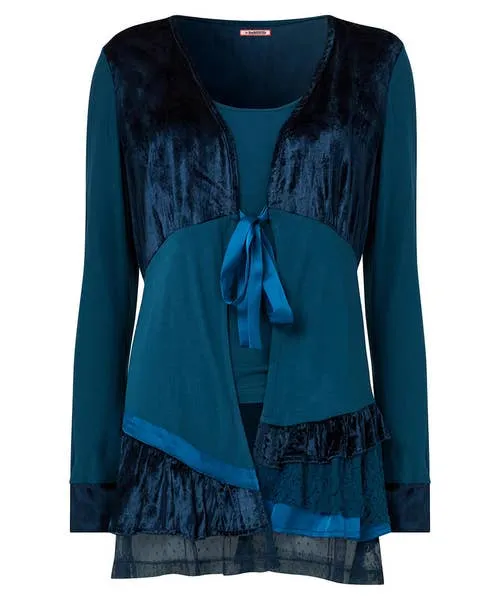 Tops Tunics and Blouses Joebrowns Apparel Valerie Velour Cutabout Top Teal Tops Tunics and Blouses Joebrowns Apparel Valerie Velour Cutabout Top Teal