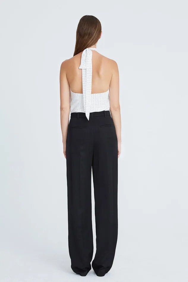 Tops Women Halston Loren Cdc Micro Dot Top Chalkblack Micro Dot Print