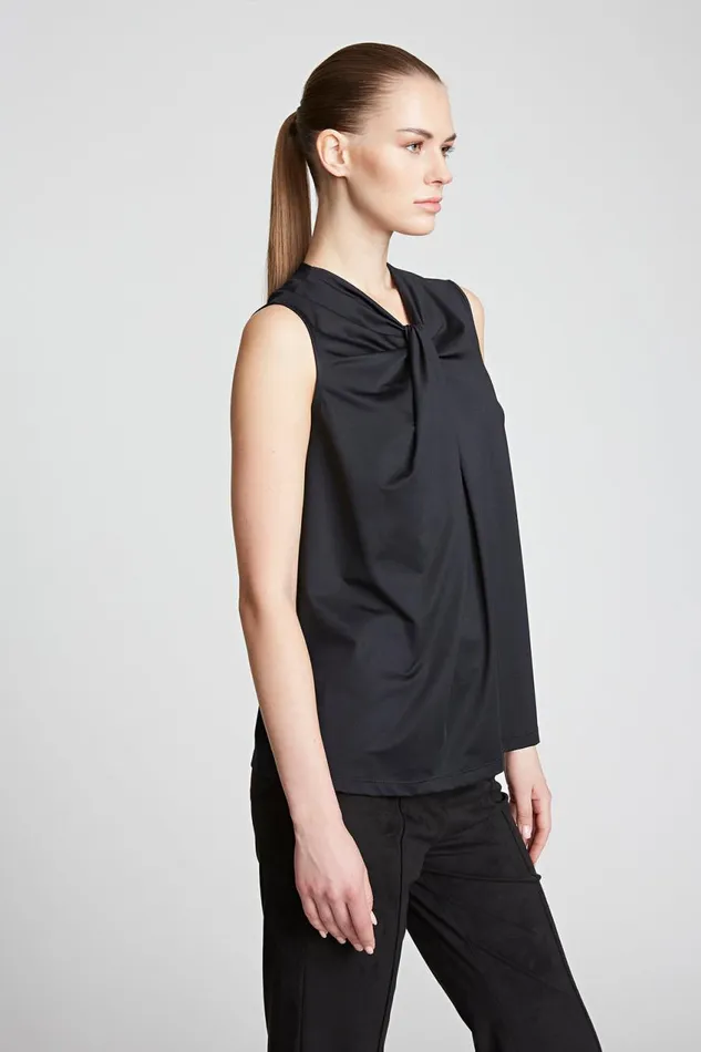 Tops Women Halston Mckinley Top In Luxe Jersey Black Tops Women Halston Mckinley Top In Luxe Jersey Black