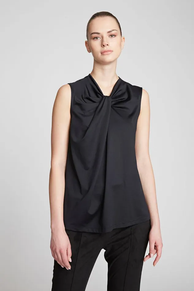 Tops Women Halston Mckinley Top In Luxe Jersey Black Tops Women Halston Mckinley Top In Luxe Jersey Black