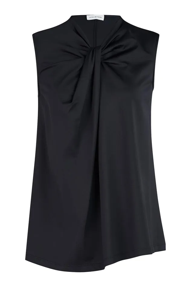 Tops Women Halston Mckinley Top In Luxe Jersey Black Tops Women Halston Mckinley Top In Luxe Jersey Black