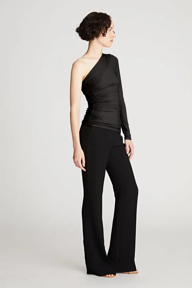 Tops Women Halston Stefanie Top In Stretch Jersey Black