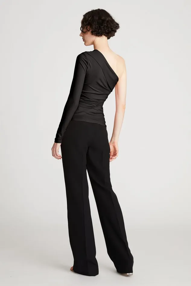 Tops Women Halston Stefanie Top In Stretch Jersey Black