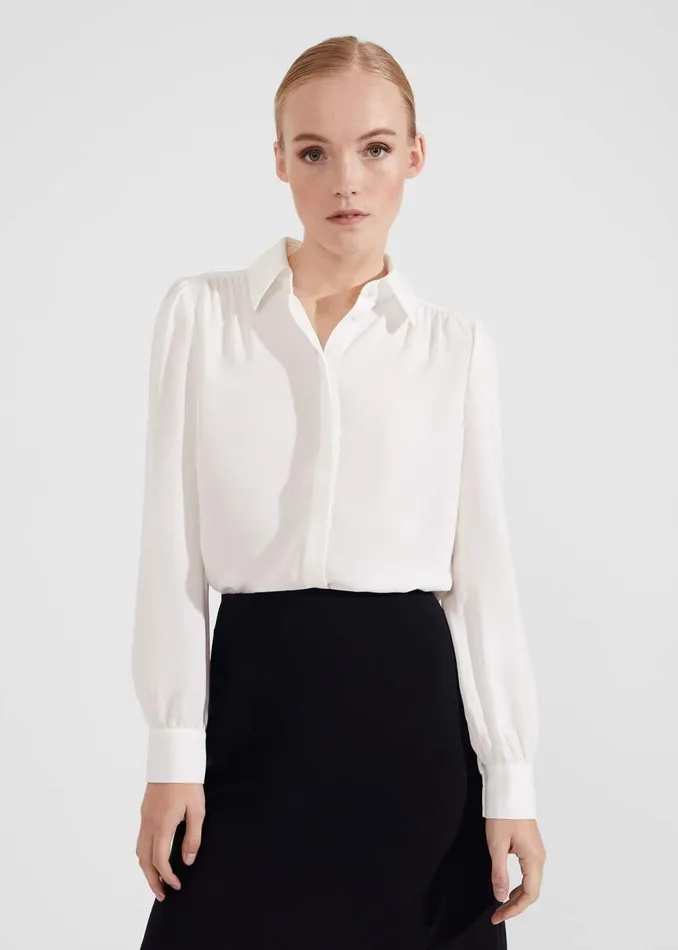 Tops Women HOBBS Caitlyn Shirt Ivory