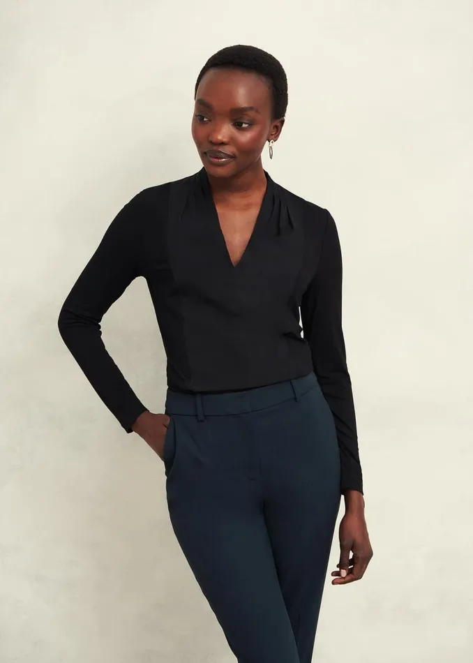 Tops Women HOBBS Mel Woven Front Top Black