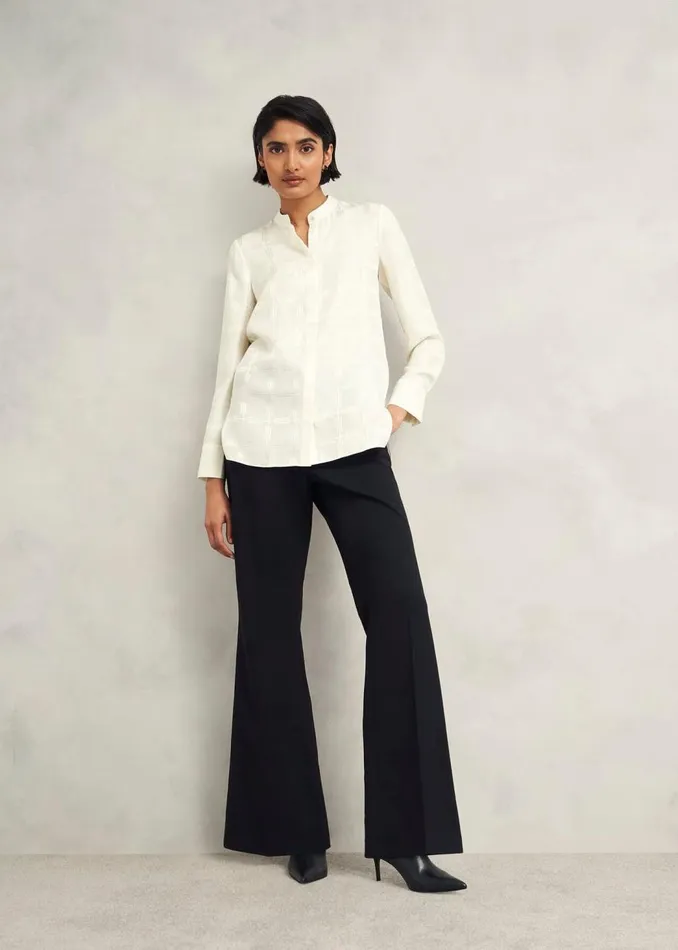 Tops Women HOBBS Sloane Silk Blouse Ivory