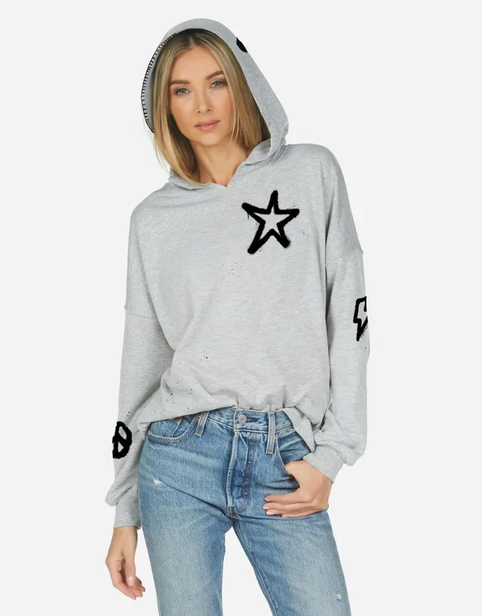 Trina Airbrush Elements Heather Grey Women039s Lauren Moshi Hoodies