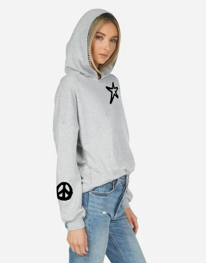 Trina Airbrush Elements Heather Grey Women039s Lauren Moshi Hoodies