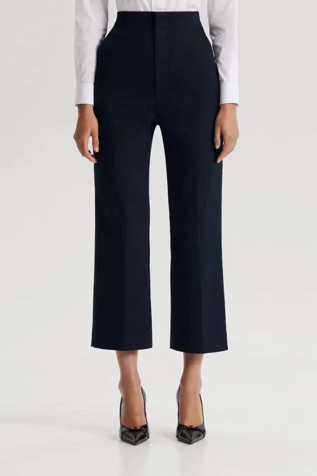 Trousers Scanlan Theodore Women MERCERISED COTTON TROUSER NAVY Trousers Scanlan Theodore Women MERCERISED COTTON TROUSER NAVY
