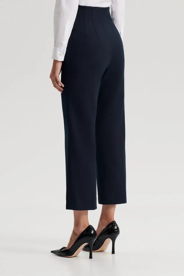 Trousers Scanlan Theodore Women MERCERISED COTTON TROUSER NAVY Trousers Scanlan Theodore Women MERCERISED COTTON TROUSER NAVY